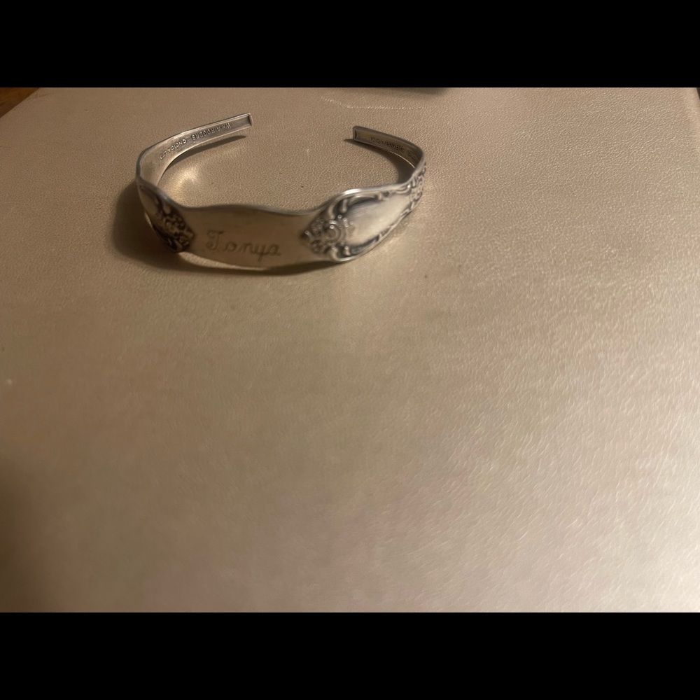 Antique spoon bracelet in grave “tonya” real silver